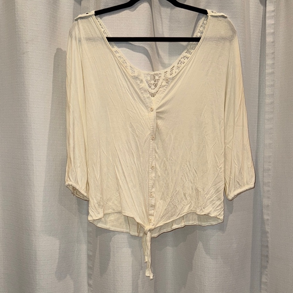 Paper Tee Cream Lace Blouse